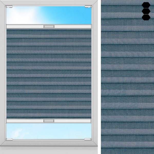 Wabenplissee Bela, Grau, komplett verdunkelnd