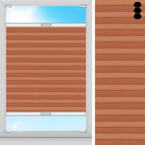 Wabenplissee Riva, Orange, komplett verdunkelnd