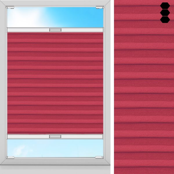 Wabenplissee Riva, Rot, komplett verdunkelnd