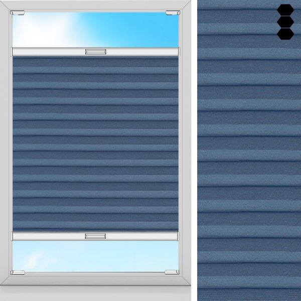 Wabenplissee Riva, Blau, komplett verdunkelnd