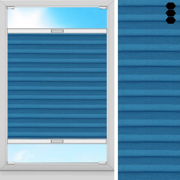 Wabenplissee Riva, Blau, komplett verdunkelnd