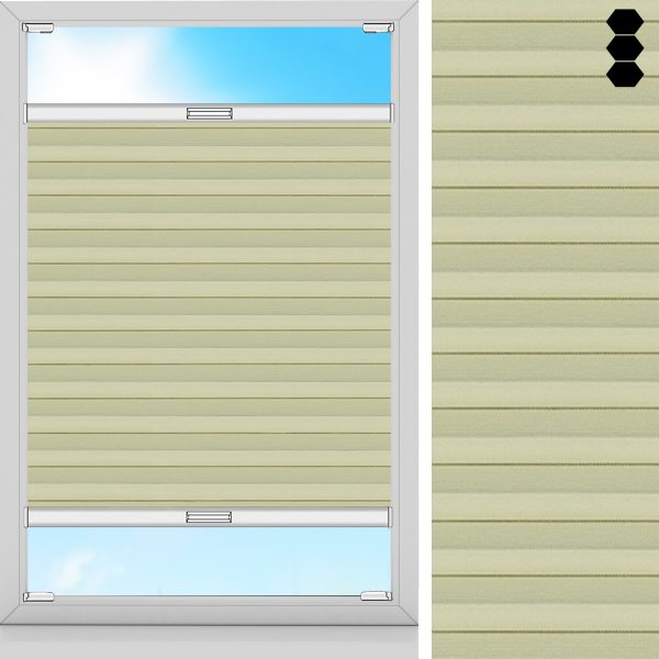 Wabenplissee Riva, Vanille, komplett verdunkelnd