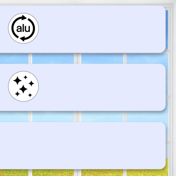 Flexible Alu-Jalousie, Himmelblau, 25 mm Lamelle, glänzend lackiert