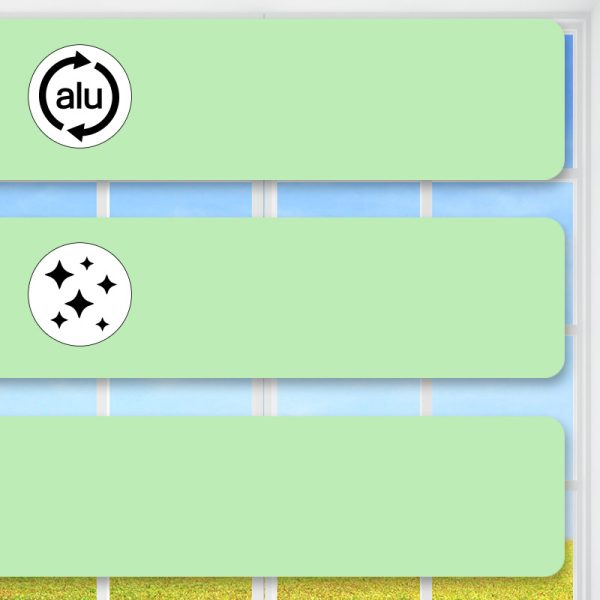 Flexible Alu-Jalousie, Weissgrün, 25 mm Lamelle, glänzend lackiert