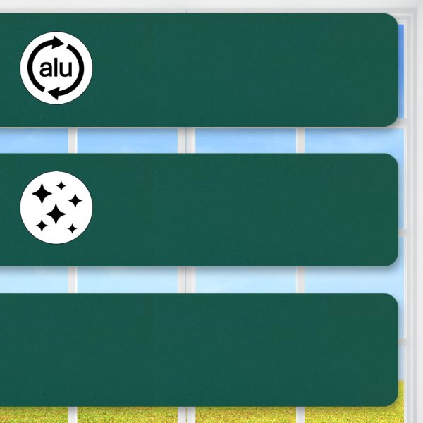 Flexible Alu-Jalousie, Dunkelgrün, 25 mm Lamelle, glänzend lackiert