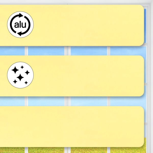 Flexible Alu-Jalousie, Vanilla, 25 mm Lamelle, glänzend lackiert