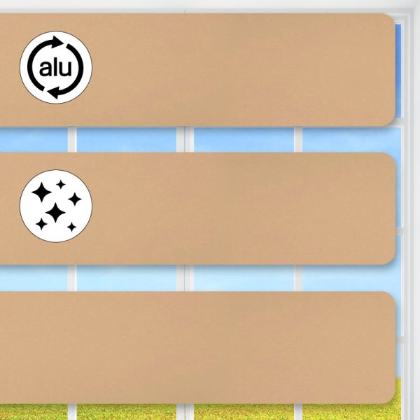 Flexible Alu-Jalousie, Beige, 25 mm Lamelle, glänzend lackiert