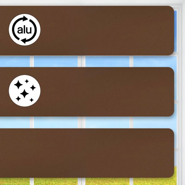 Flexible Alu-Jalousie, Braun, 25 mm Lamelle, glänzend lackiert