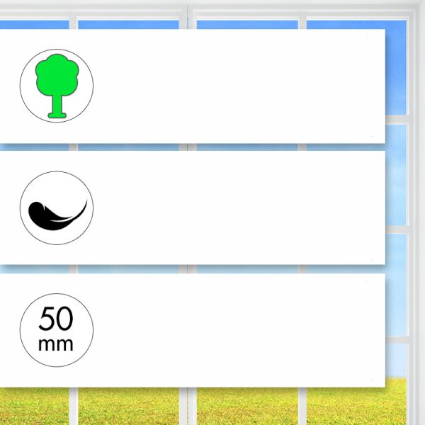 Ultraleichte Echtholz-Jalousie, Weiss, 50 mm Lamelle, farbig lackiert