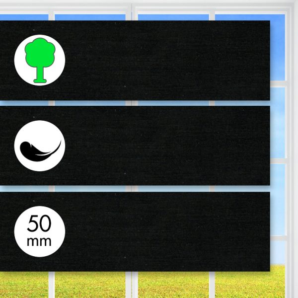 Ultraleichte Echtholz-Jalousie, Schwarz, 50 mm Lamelle, farbig lackiert