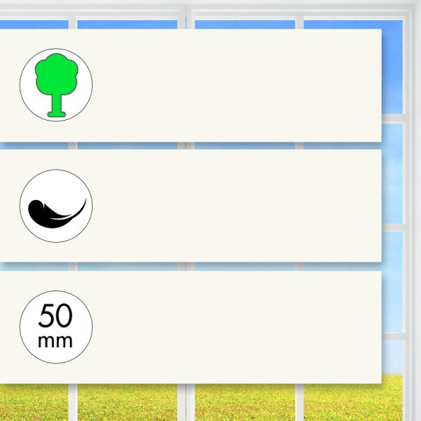 Ultraleichte Echtholz-Jalousie, Perlweiss, 50 mm Lamelle, farbig lackiert