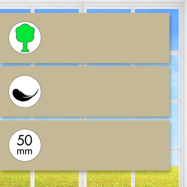 Ultraleichte Echtholz-Jalousie, Sand, 50 mm Lamelle, farbig lackiert