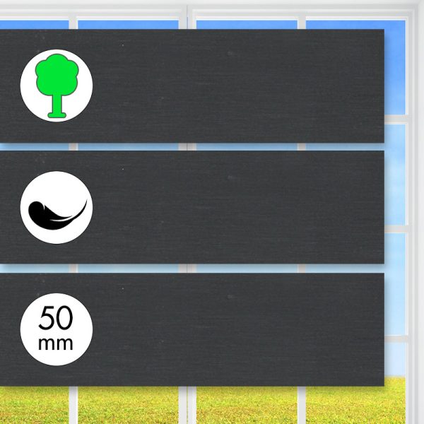 Ultraleichte Echtholz-Jalousie, Anthrazit, 50 mm Lamelle, farbig lackiert