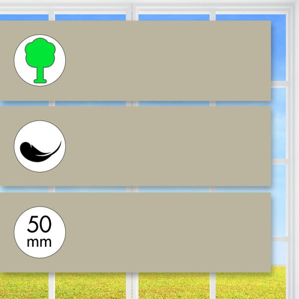 Ultraleichte Echtholz-Jalousie, Kalkstein, 50 mm Lamelle, farbig lackiert