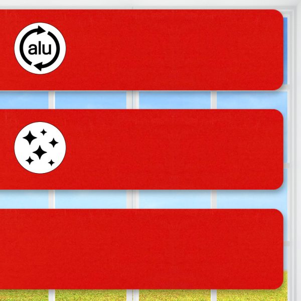 Flexible Alu-Jalousie, Rot, 25 mm Lamelle, glänzend lackiert