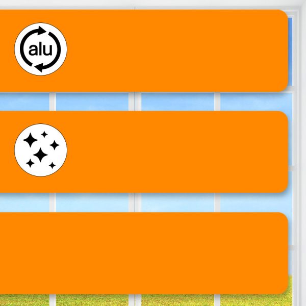 Flexible Alu-Jalousie, Orange, 25 mm Lamelle, glänzend lackiert