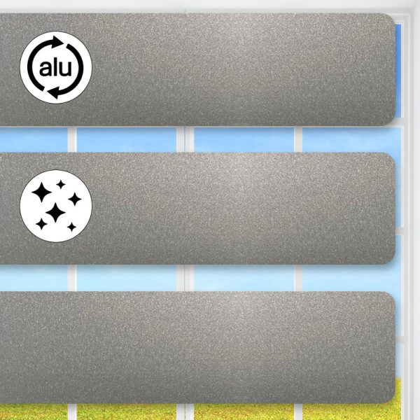 Flexible Alu-Jalousie, Silber, 25 mm Lamelle, glänzend lackiert