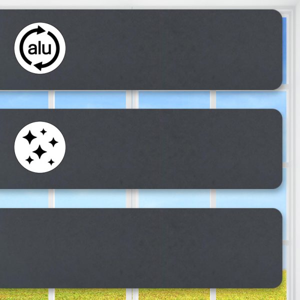 Flexible Alu-Jalousie, Mittelschwarz, 25 mm Lamelle, glänzend lackiert