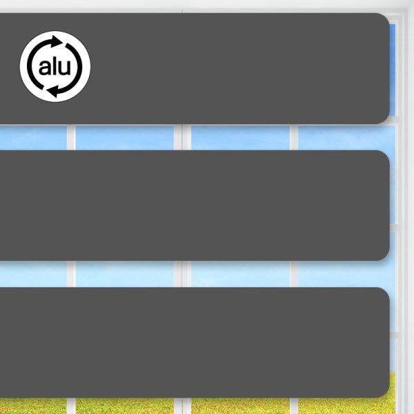 Flexible Alu-Jalousie, Dunkelgrau, 25 mm Lamelle, matt lackiert