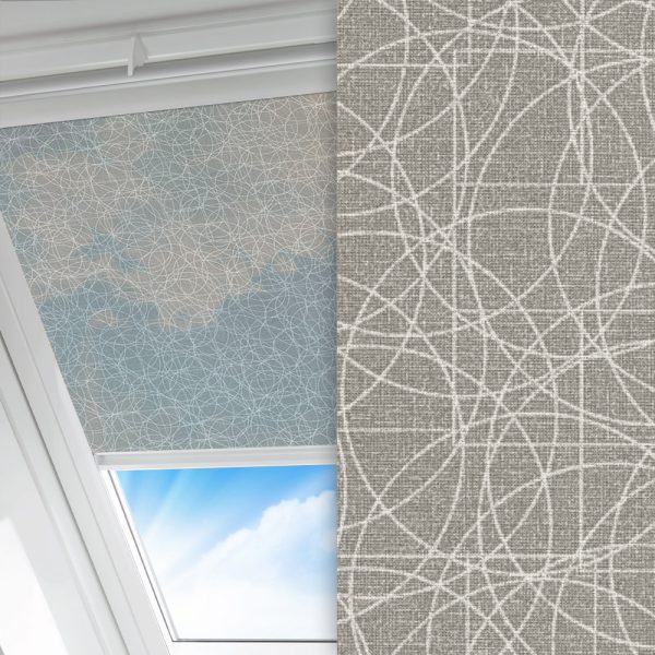 Dachfenster Rollo Geo, grau, lichtdurchlässig & blickdicht, feucht abwischbar