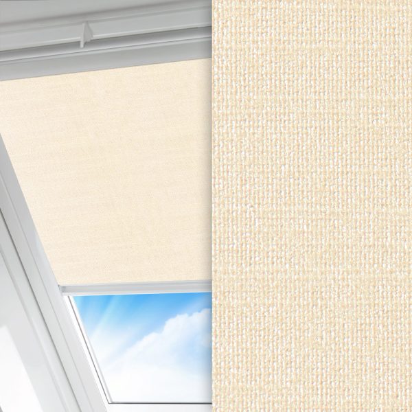 Dachfenster Rollo Brilla, creme, lichtdurchlässig & blickdicht, Rückseite Perlmutt, schmutzabweisend, feucht abwischbar, creme glänzend