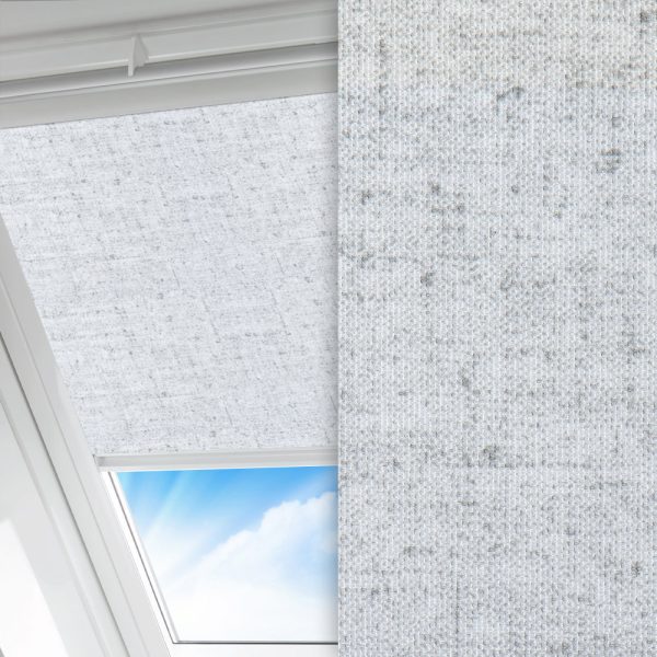 Dachfenster Rollo Batik, weiss/grau, lichtdurchlässig & blickdicht, feucht abwischbar