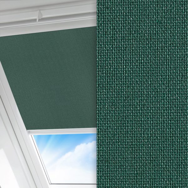 Dachfenster Rollo Clean, dunkelgrün, komplett verdunkelnd, feucht abwischbar