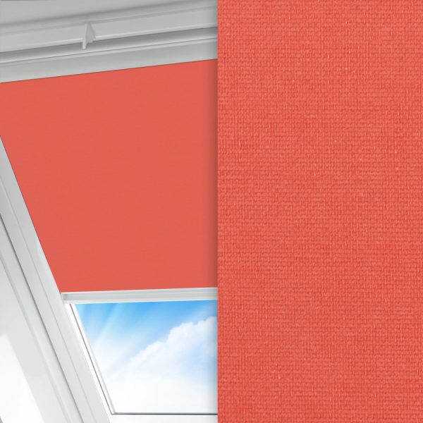 Dachfenster Rollo Luna, rot, komplett verdunkelnd, feucht abwischbar