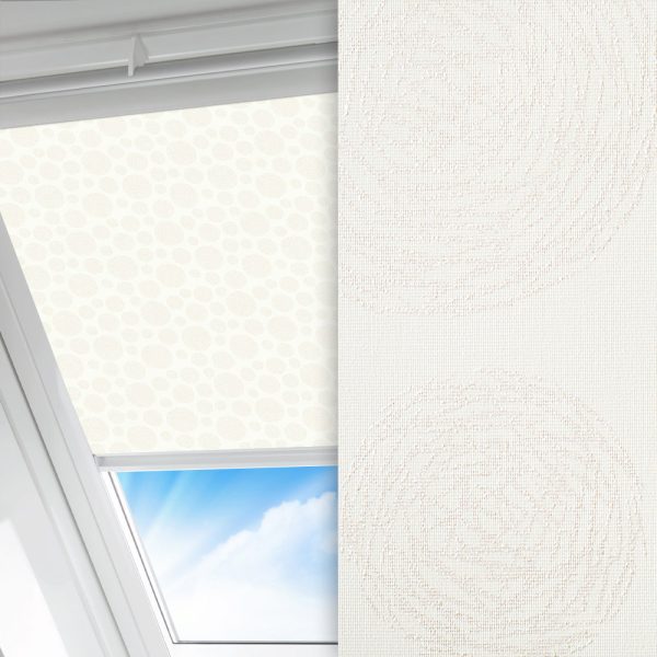 Dachfenster Rollo Schneeball, creme, lichtdurchlässig & blickdicht, feucht abwischbar, creme glänzend