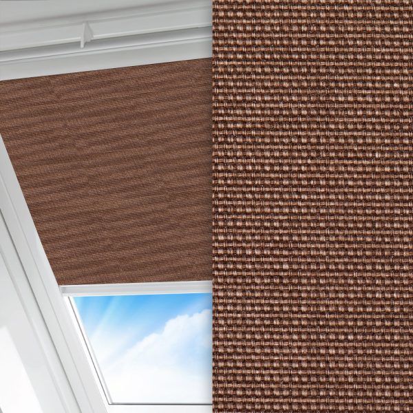 Dachfenster Rollo Rustico, braun, lichtdurchlässig & blickdicht, feucht abwischbar