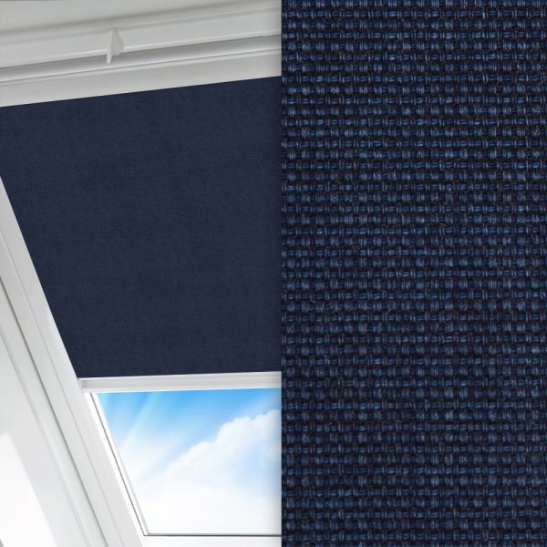 Dachfenster Rollo Rustico, blau, lichtdurchlässig & blickdicht, feucht abwischbar