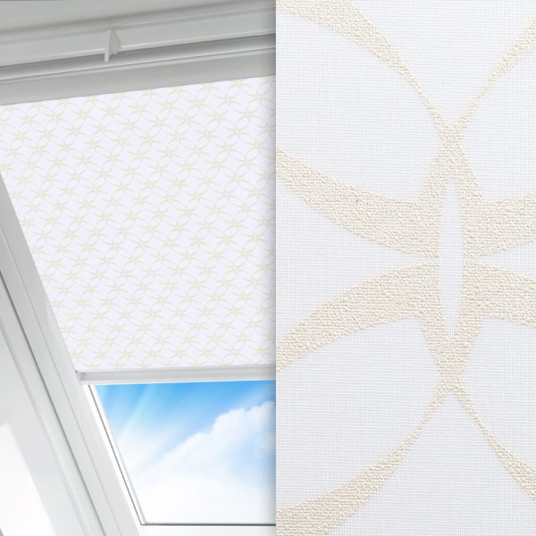 Dachfenster Rollo Goldena, weiss, lichtdurchlässig & blickdicht, feucht abwischbar, gold glänzend