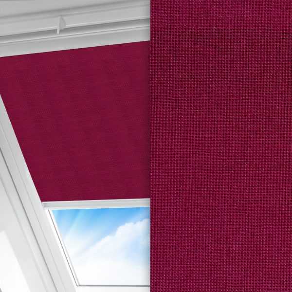 Dachfenster Rollo Klara, dunkelrot, lichtdurchlässig & blickdicht, feucht abwischbar
