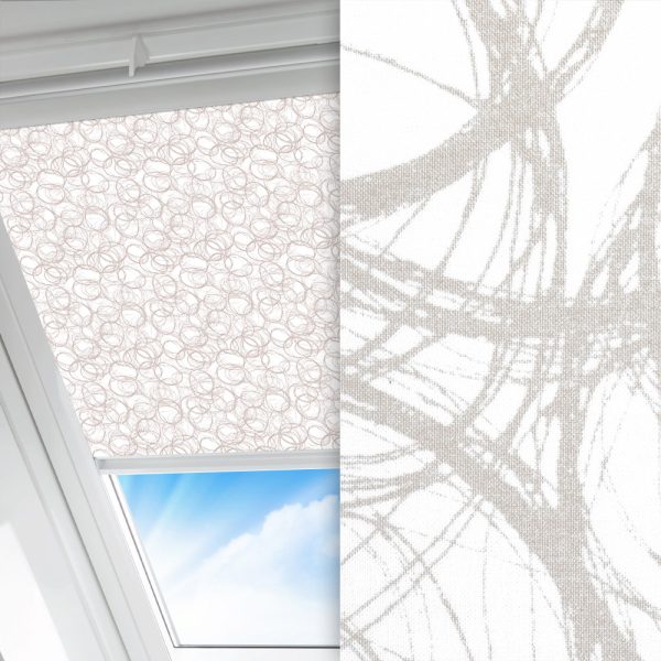 Dachfenster Rollo Zirk, weiss, lichtdurchlässig & blickdicht, feucht abwischbar