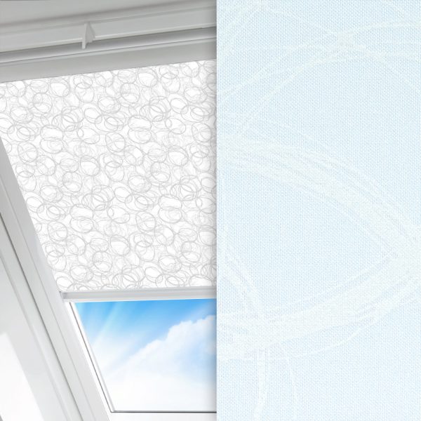 Dachfenster Rollo Zirk, weiss, lichtdurchlässig & blickdicht, feucht abwischbar