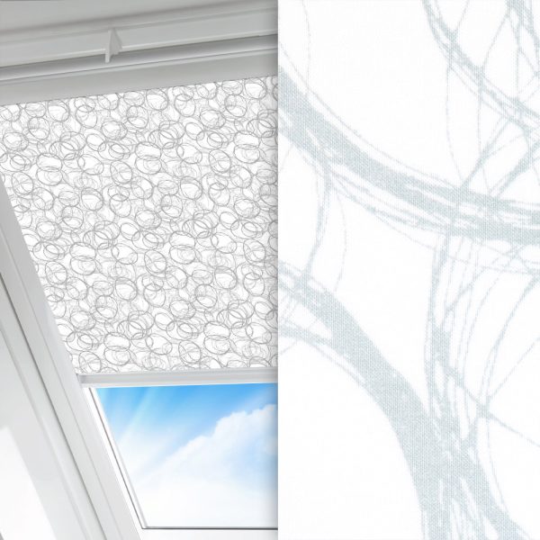 Dachfenster Rollo Zirk, mint/weiss, lichtdurchlässig & blickdicht, feucht abwischbar