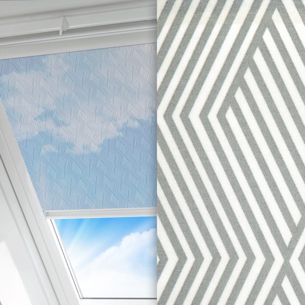 Dachfenster Rollo Ixus, grau/weiss, transparent, feucht abwischbar