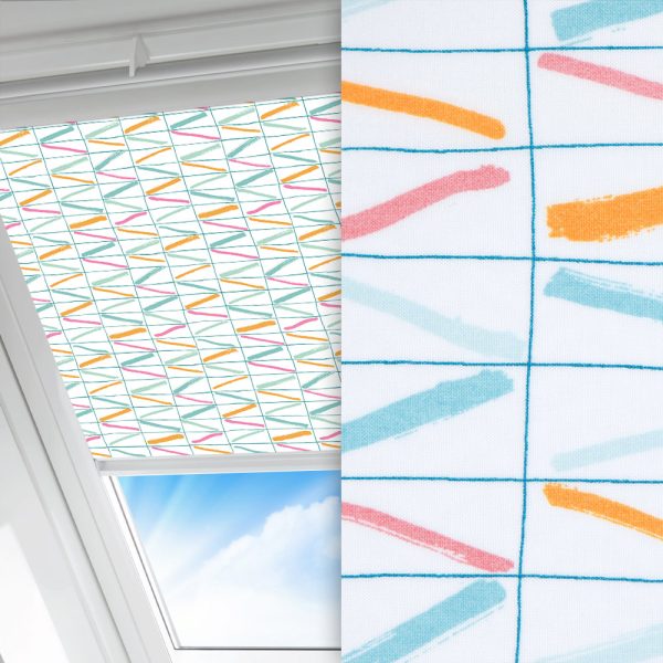 Dachfenster Rollo Ecola, mint/weiss, lichtdurchlässig & blickdicht, feucht abwischbar