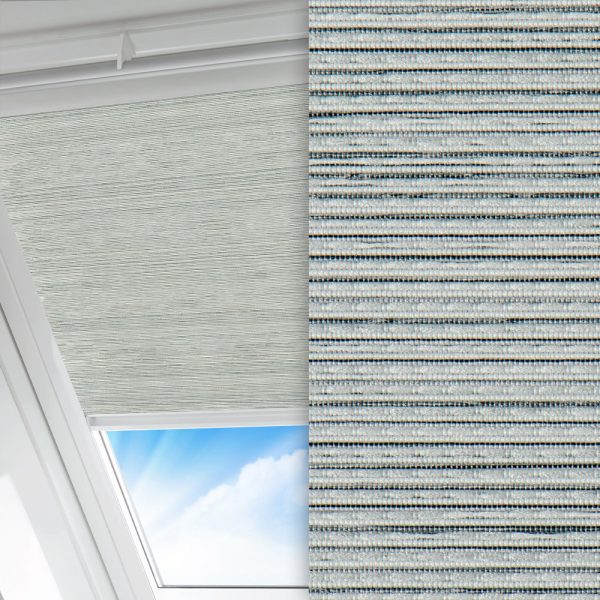 Dachfenster Rollo Linea, grau, lichtdurchlässig & blickdicht, Rückseite Teflon, feucht abwischbar