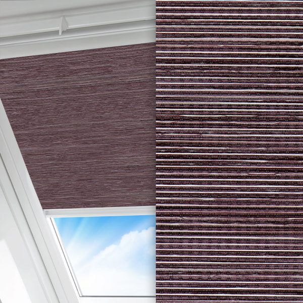 Dachfenster Rollo Linea, violett, lichtdurchlässig & blickdicht, Rückseite Teflon, feucht abwischbar