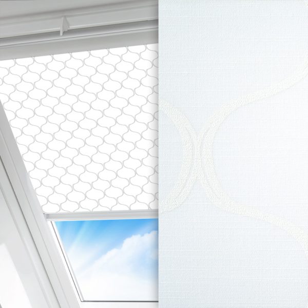 Dachfenster Rollo Vintage, weiss, lichtdurchlässig & blickdicht, feucht abwischbar