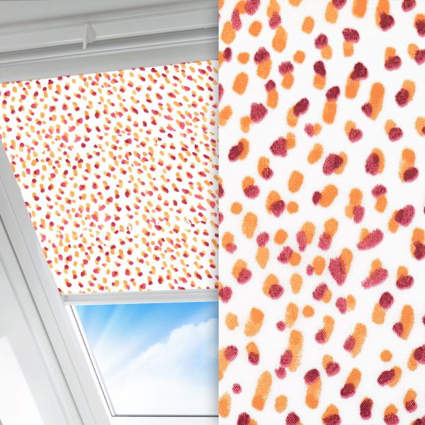 Dachfenster Rollo Punta, rot/weiss, lichtdurchlässig & blickdicht, feucht abwischbar