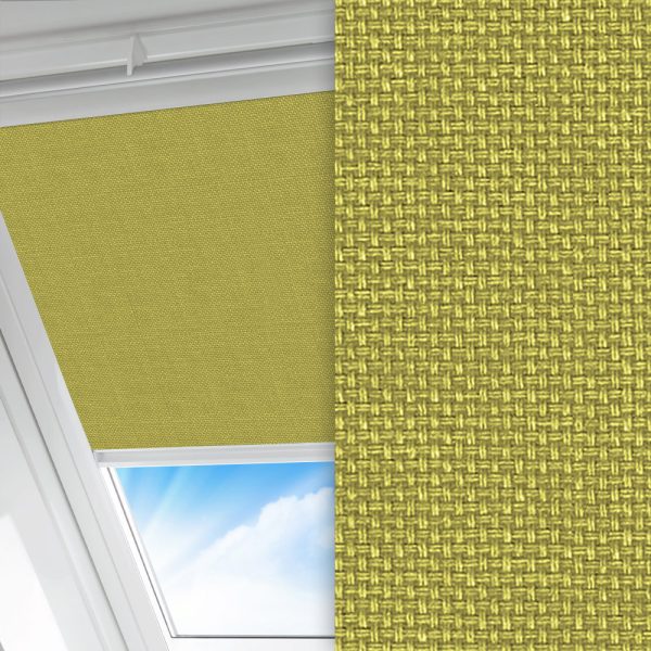 Dachfenster Rollo Freda, grün, komplett verdunkelnd, Rückseite farbig wie Vorderseite, feucht abwischbar