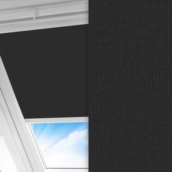 Dachfenster Rollo Silenzio, schwarz, lichtdurchlässig & blickdicht, feucht abwischbar