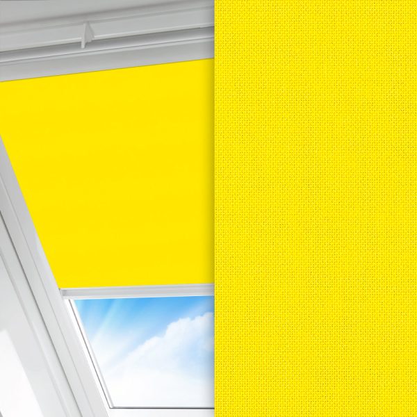 Dachfenster Rollo Silenzio, gelb, lichtdurchlässig & blickdicht, feucht abwischbar