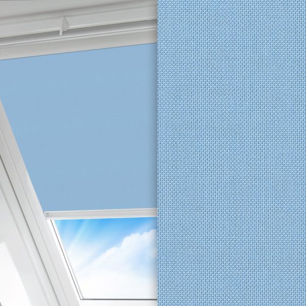 Dachfenster Rollo Silenzio, blau, lichtdurchlässig & blickdicht, feucht abwischbar
