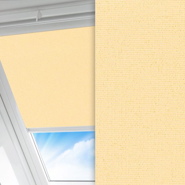 Dachfenster Rollo Sicuro, hellgelb, komplett verdunkelnd, feucht abwischbar