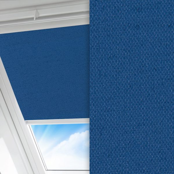 Dachfenster Rollo Sicuro, blau, komplett verdunkelnd, Rückseite farbig wie Vorderseite, feucht abwischbar