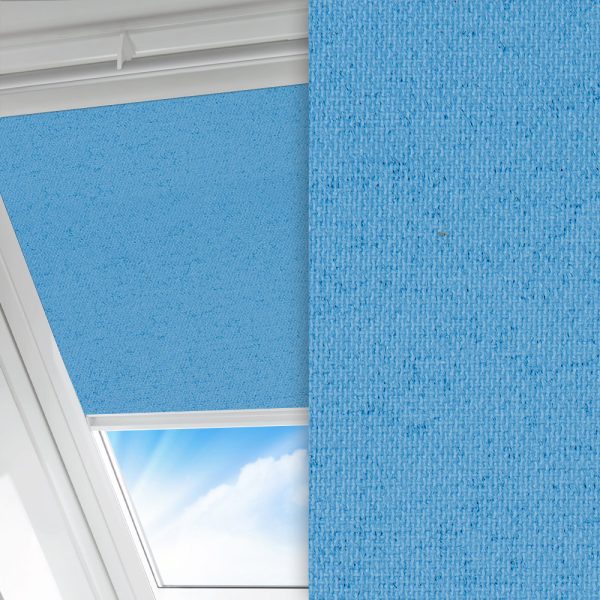 Dachfenster Rollo Sicuro, hellblau, komplett verdunkelnd, feucht abwischbar