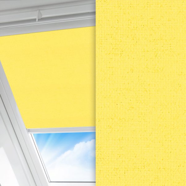 Dachfenster Rollo Sicuro, gelb, komplett verdunkelnd, feucht abwischbar